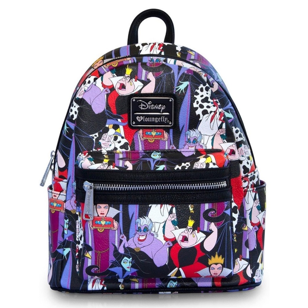 NWT Loungefly RARE Disney Villains Mini Backpack Purple Black